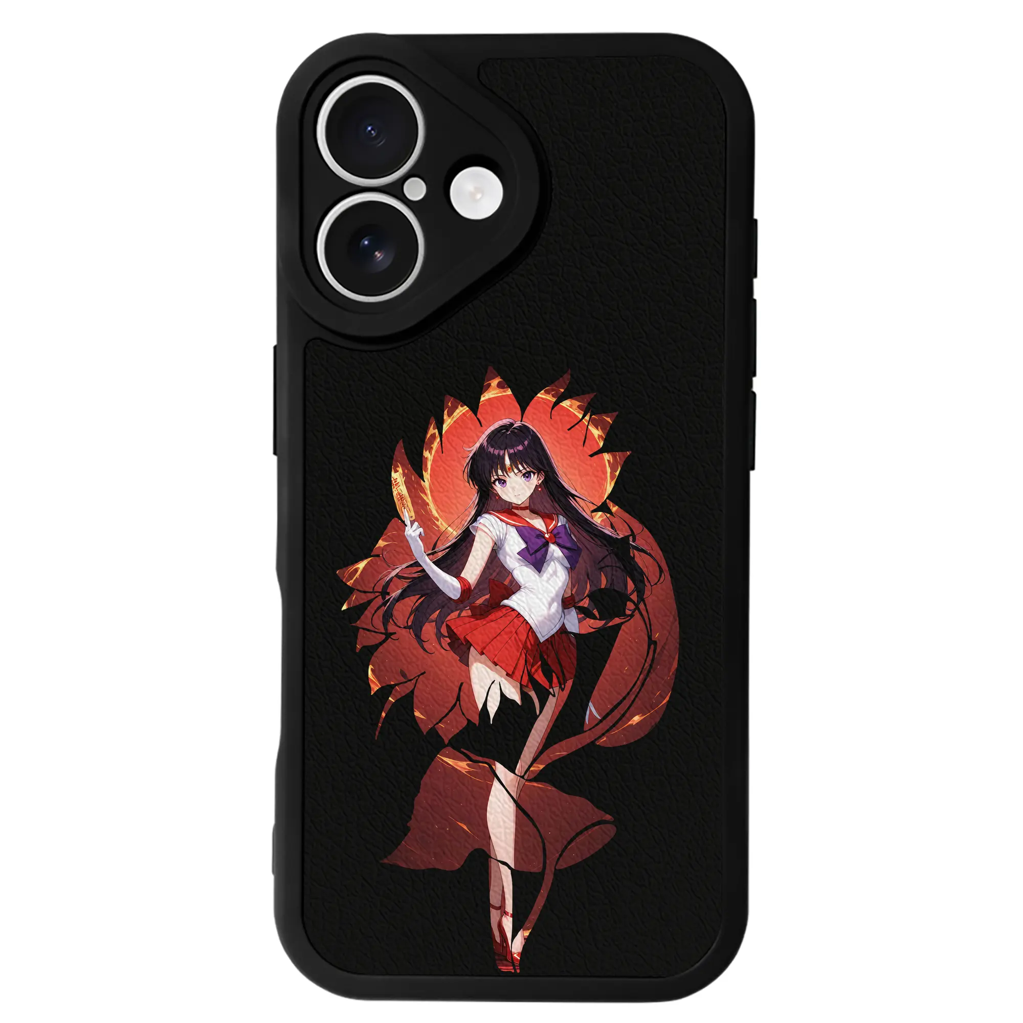 美少女戦士セーラームーン グッズ 火野 レイ - IPhone 16シリーズ対応 ・ シリコンスマホケース ・ レザー調 ・ 高精度フィット ・ 耐衝撃 ・ ワイヤレス充電対応 ・ 精密カット